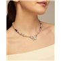 UNOde50 Collier plaqué argent avec cristaux artisanaux multicolores