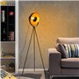 BarcelonaLED Lampe sur pied trépied projecteur métallique noir avec spot réfléchissant doré Décoration vintage nordique rétro av