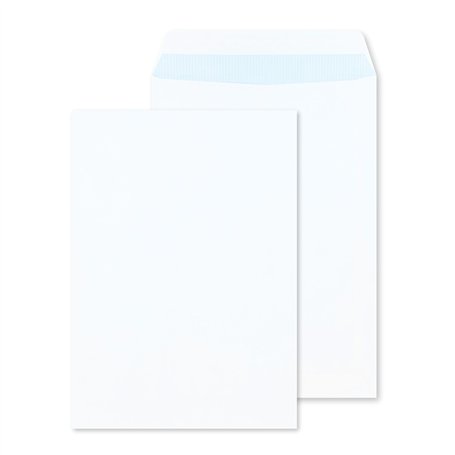 RAYLU PAPER - Lot de 10 grandes enveloppes blanches en papier avec fermeture auto-adhésive pour envoi de documents
