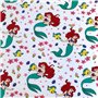 Jerry Fabrics Drap-Housse Simple Ariel Friends – Parure de lit 100% Coton – Confortable et Respirant – Mignon Motif Princesse Di