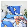 Sonic The Hedgehog Tails Knuckles Parure de lit réversible avec housse de couette et taie d'oreiller