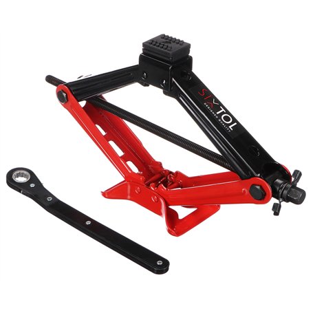 SIXTOL SX Scissor Jack 2T Cric Losange avec cliquet | 2 tonnes | Compact | Urgence | Cric de véhicule | Remplacement des pneus |