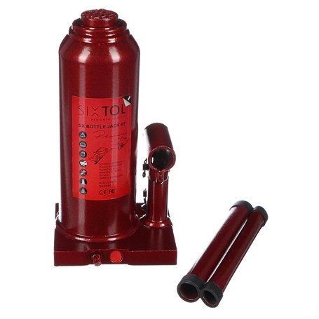 SIXTOL SX Bottle Jack Premium 8T Cric hydraulique 8 tonnes Qualité Professionnelle Construction entièrement soudée Rouge