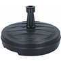 MaxiMondo Pied de Parasol - Plastique - pour Parasol Standard - Remplit d'eau ou de Sable - Diamètre : 45 cm - Rond Noir