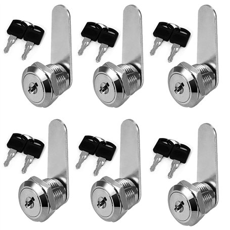 6 Pcs Serrure à Came Serrure de Tiroir 20mm Serrure Boite aux Lettres avec 12 Clés