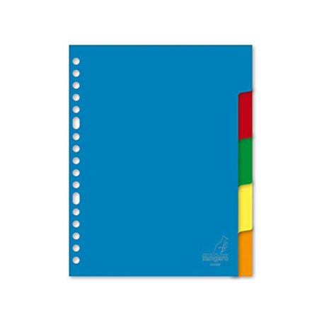 Kangaro Intercalaires A5 en polypropylène 120 microns 17r. Lot de 5 onglets assortis 21