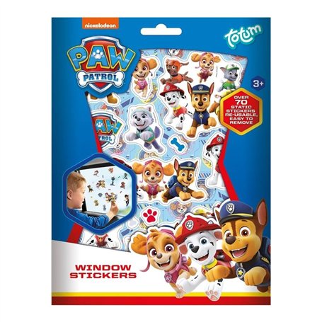 PAW PATROL - PAW PATROL 720879 Autocollants de fenêtre avec plus de 70 autocollants statiques - 1 compte