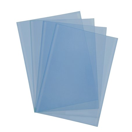 Pavo Boîte de 100 Couvertures de reliure en polypro mat 300 microns A4 Transparent Bleu
