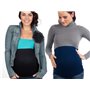 Bandeau de grossesse Mamaband pour le petit ventre de la femme enceinte en lot de deux + 3 extensions en jean.