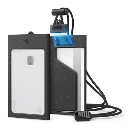 Spigen Porte Badge MagSlide avec ruban Pochette verticale pour badge Lanyard amovible