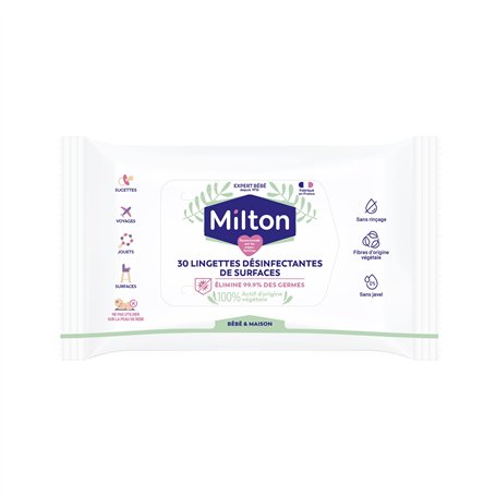 Milton - Lingettes Désinfectantes surfaces SANS RINCAGE