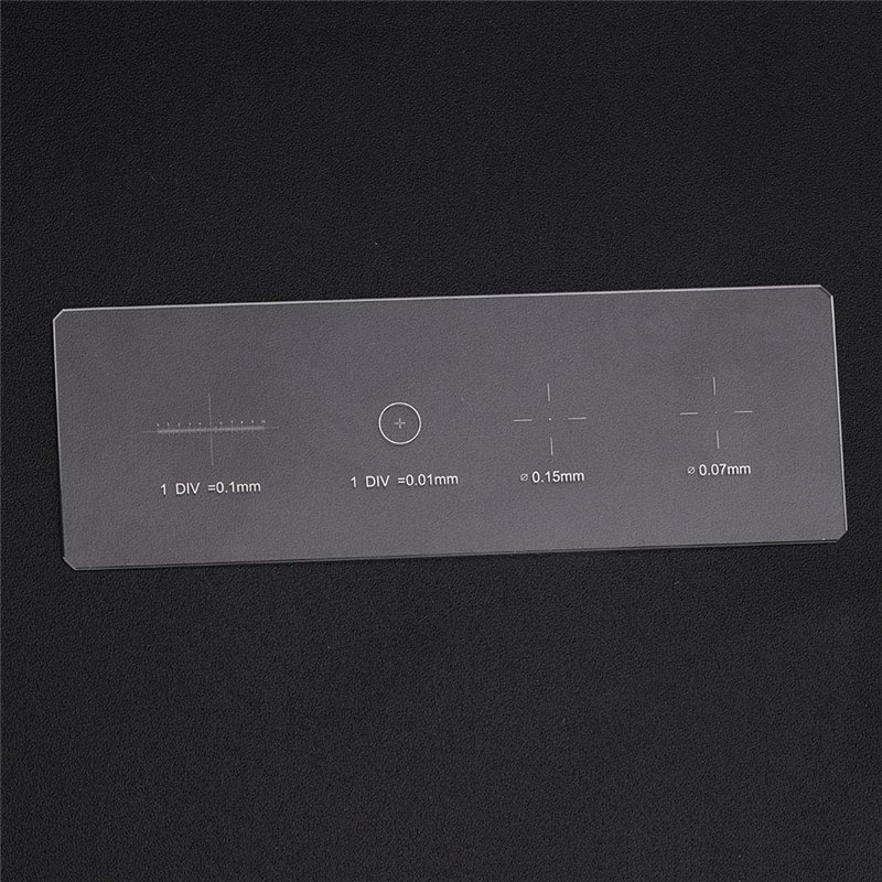 Diapositive D'étalonnage Micromètre Pour Microscope - 5 échelles, Précision 0.01 Mm - Neuf