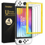 ivoler Pack de 4 Verre Trempé Compatible avec Nintendo Switch OLED Modèle 7 Pouces Modèle 2021, avec Kit Installation Offert, Fi