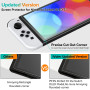 ivoler Pack de 4 Verre Trempé Compatible avec Nintendo Switch OLED Modèle 7 Pouces Modèle 2021, avec Kit Installation Offert, Fi
