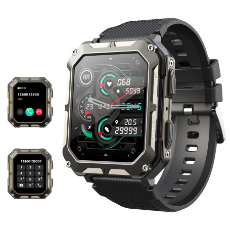 Blackview C20 Pro,Montre Connectée Homme avec Oxymetre(SpO2) /Thermomètre/Cardio-fréquence/Podomètre/Messages de Notification/No