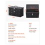VEVOR Boîte à outils pour camion en aluminium 406 x 190 x 254 mm, coffre de benne de pick-up verrouillage, plaqué à rayures, ave