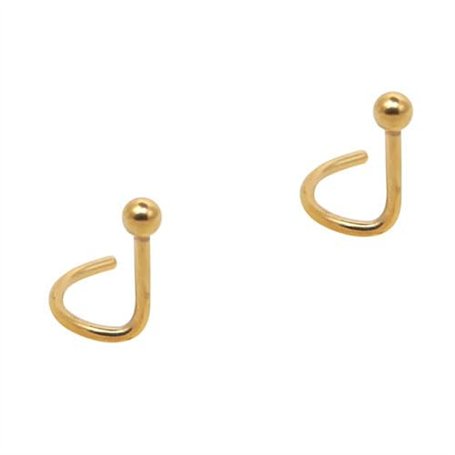 DENI Lot de 2 piercings pour nez avec bâton incurvé