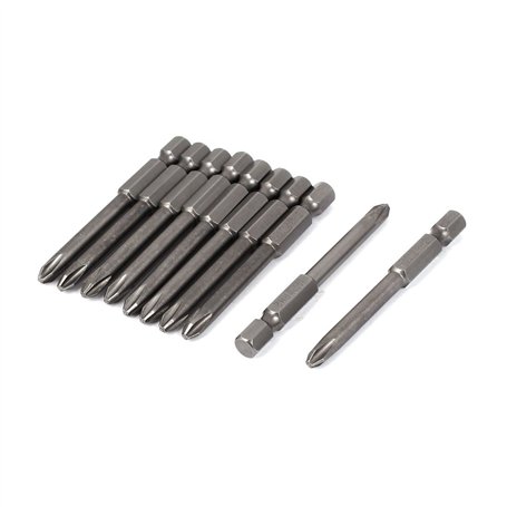 sourcing map Embout de Tournevis Queue hexagonale 1/4" 65mm 5mm PH2 cruciforme 10pcs