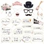 25 Mariage Accessoires de Photomaton Selfie Photobooth Props en Français pour Fête Mariage Décoration Party