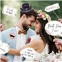 25 Mariage Accessoires de Photomaton Selfie Photobooth Props en Français pour Fête Mariage Décoration Party