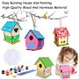 MINISOISO 4 Pièces Maison D'Oiseau Bricolage Kit, Maison d'Oiseau Activite Manuelle Enfant, Construire Maison Oiseau en Bois Pei
