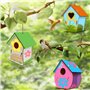 MINISOISO 4 Pièces Maison D'Oiseau Bricolage Kit, Maison d'Oiseau Activite Manuelle Enfant, Construire Maison Oiseau en Bois Pei