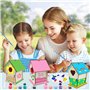 MINISOISO 4 Pièces Maison D'Oiseau Bricolage Kit, Maison d'Oiseau Activite Manuelle Enfant, Construire Maison Oiseau en Bois Pei