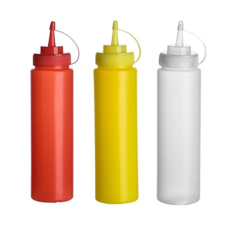 Elandy 3pcs Vide Rechargeable en Plastique Squeeze Sauce Condiment Bouteilles Récipient Assaisonnement Distributeur pour Ketchup