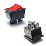 Switian 6 Pcs Lumière On/Off DPST bateau Interrupteur à bascule 16A/250 V/20A 125 V AC 4 Broches Rouge