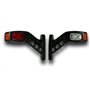 VNVIS Lot de 2 feux de position latéraux LED 12V / 24V Fixation au châssis pour camions et camions bennes - Rouge/Blanc/Orange