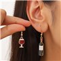GTYHH 1 Paire De Boucles d'oreilles en Verre De Vin Rouge Et 1 Porte-Clés en Verre De Vin Rouge, Boucles d'oreilles Intéressante