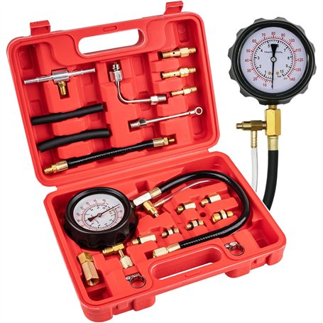 Testeur de pression d'injecteur de carburant avec adaptateur et manomètre 0-140PSI Testeur de pression de pompe à carburant