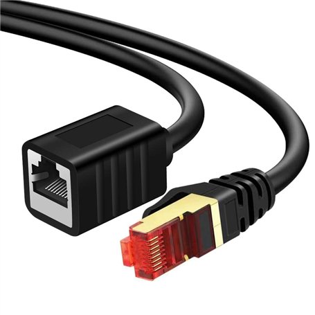 Yeung Qee Câble d'extension Ethernet 12 m blindé réseau Cat7 Ethernet RJ45 Connecteurs mâles vers femelles 12 m