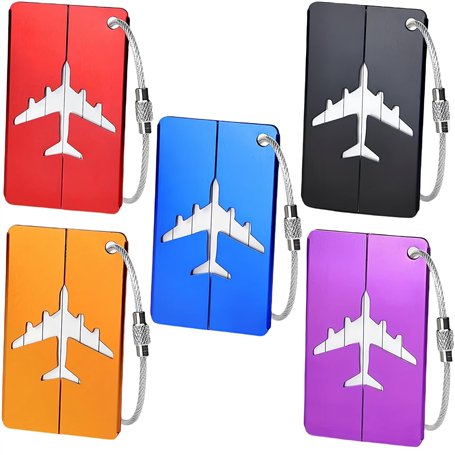 5 Pièces Etiquette Valise Voyage Avion