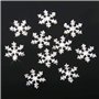 POFET Lot de 10 boutons flocon de neige en cristal de 14 mm pour scrapbooking, loisirs créatifs, décoration de cheveux