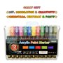Marqueur Peinture Acrylique, UlifeME 12 Couleurs Marqueur Feutre Permanent pour Peinture Céramique, Bois, Porcelaine, Tissu, Ver