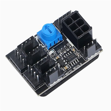 MEIRIYFA Adaptateur de ventilateur PWM 3 broches 4 broches pour châssis PC - Répartiteur 8 voies - Contrôleur de vitesse 12 V av