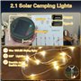 BARAKYEG Guirlande lumineuse Solaire de Camping,10M 100LED Lampe Camping Solaire Exterieure,IP44 Imperméable 8 Modes,portable La