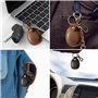 Airtag Porte-Clés en Cuir Véritable, 2 pcs Étui Airtag avec Porte-Clés, Housse Portable Porte-clés Compatible avec AirTag, Porte