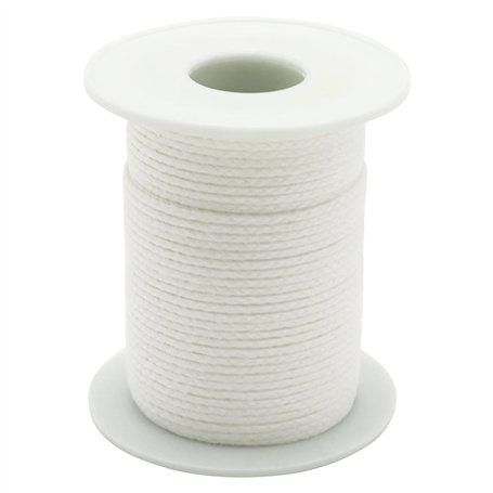 Rouleau de 61 m de mèche de bougie - Mèche ronde tressée en coton pour bougies - Sans fumée - Pour la fabrication de bougies par