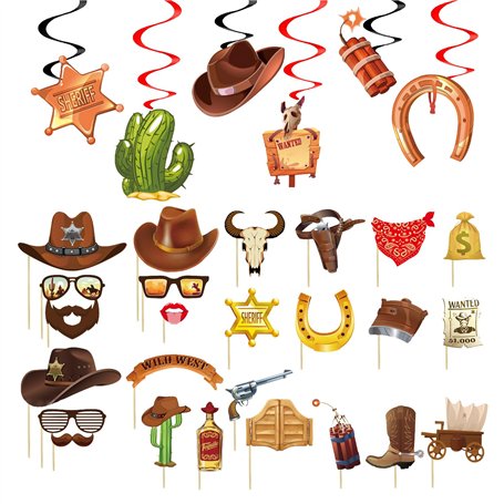 25 Pièces D'Accessoires Photo De Cowboy Occidental