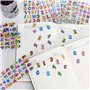 Lot de 12 feuilles d'autocollants 3D pour enfants - Alphabet coloré - Autocollants enflés - Numéros autocollants - Bricolage - D