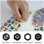 Lot de 12 feuilles d'autocollants 3D pour enfants - Alphabet coloré - Autocollants enflés - Numéros autocollants - Bricolage - D