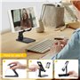 Gritin Support Téléphone, Support Tablette, Porte Téléphone Bureau Portable Réglable Dock Pliable Phone Holder pour iPhone 15/14