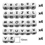 Lot de 104 perles en silicone avec lettres de l'alphabet pour la fabrication de porte-clés, perles en silicone pour la fabricati