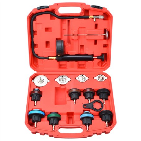 Zoomtools 15 pièces Kit de testeur de Pression de radiateur de système de Refroidissement Automobile