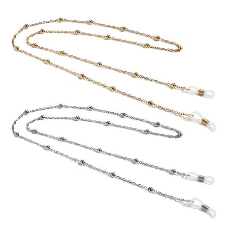 KRYMSON Lot de 2 chaînes de lunettes dorées et argentées pour femme
