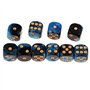 B Blesiya Set 10 Dés à Jouer 6 Faces en Résine Dice D6 D&D TRPG pour Jeux de Société Party Bar -16mm - Bleu + Noir