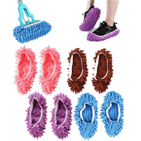 4 Paires Chaussons Poussière,Chaussons de Nettoyage,Convient Nettoyage Poussière du Sol