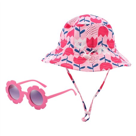 Chapeau De Fleur Pour Enfants 1 Pièce Et Lunettes De Soleil Pour Enfants 1 Pièce
